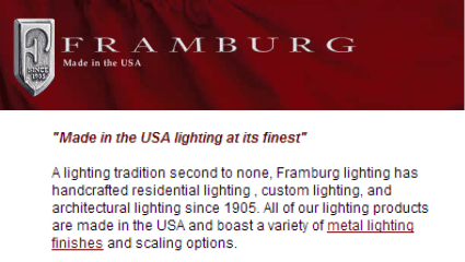 eshop at  Framburg's web store for American Made products